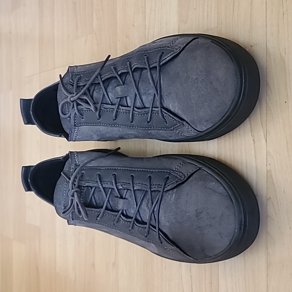 ECCO Men's Street Tray Hygge Gray Leather Sneaker Size 12 - Picture 4 of 8